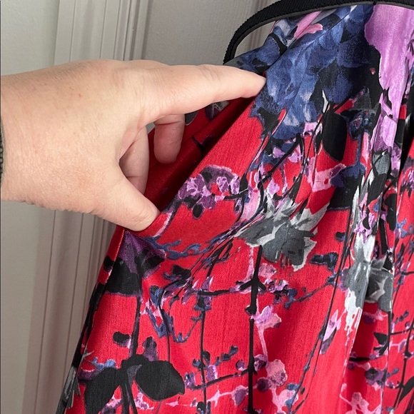 Danny & Nicole Vibrant Red Floral Mini Dress - Picture 6 of 8